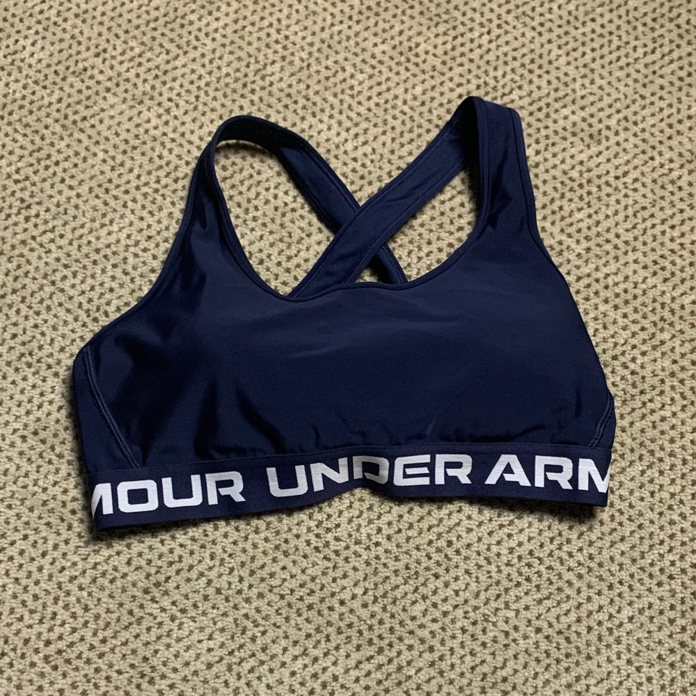 Under Armour Cross-Back Navy Sports Bra